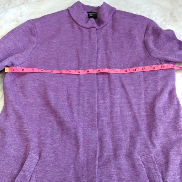Colette Mordo Wool Blend Zip Up Purple Cardigan.  Size M. - Picture 6 of 13